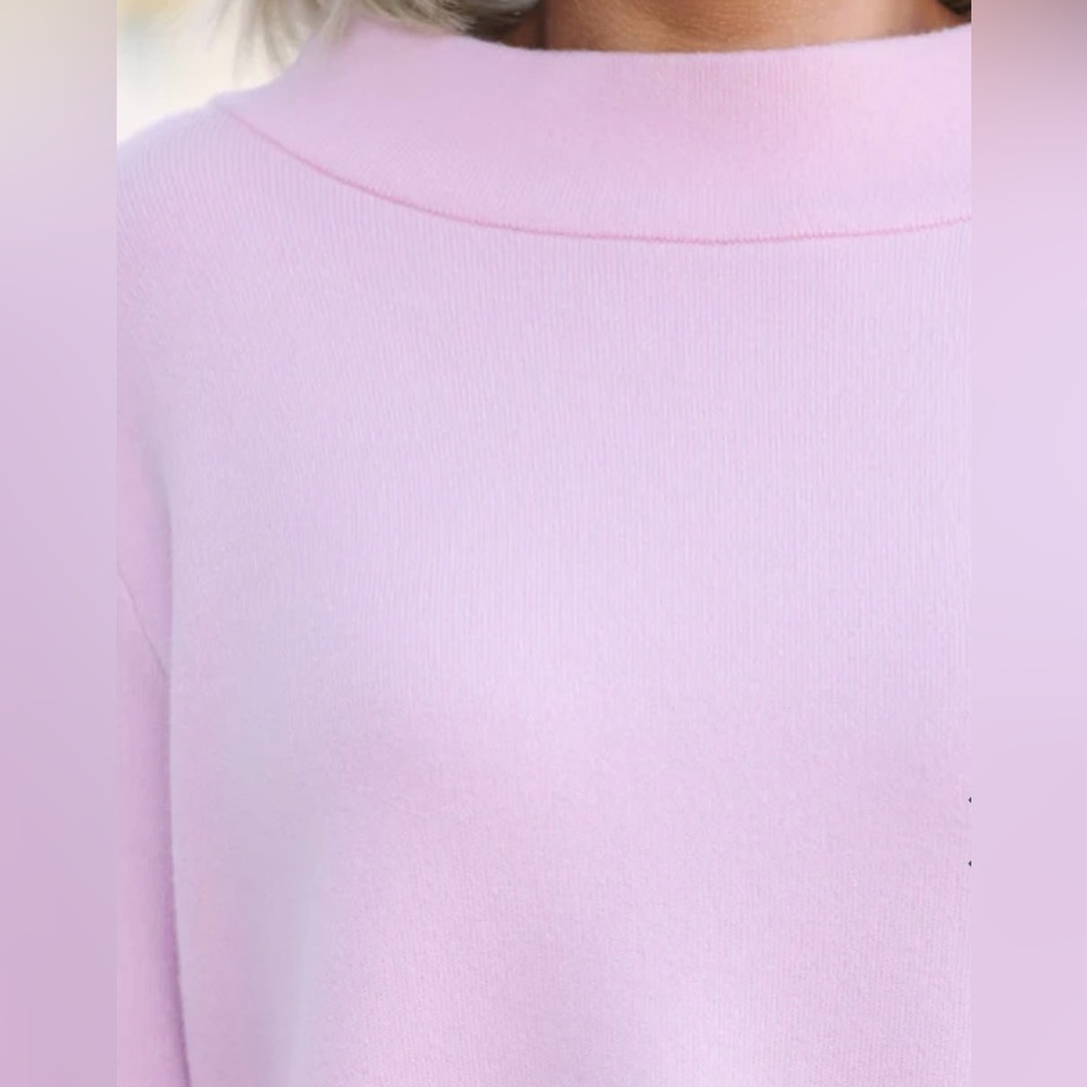 Pink Mock Neck Sweater | 3/4 sleeves | Shop the Mint Boutique | Large - Picture 3 of 9